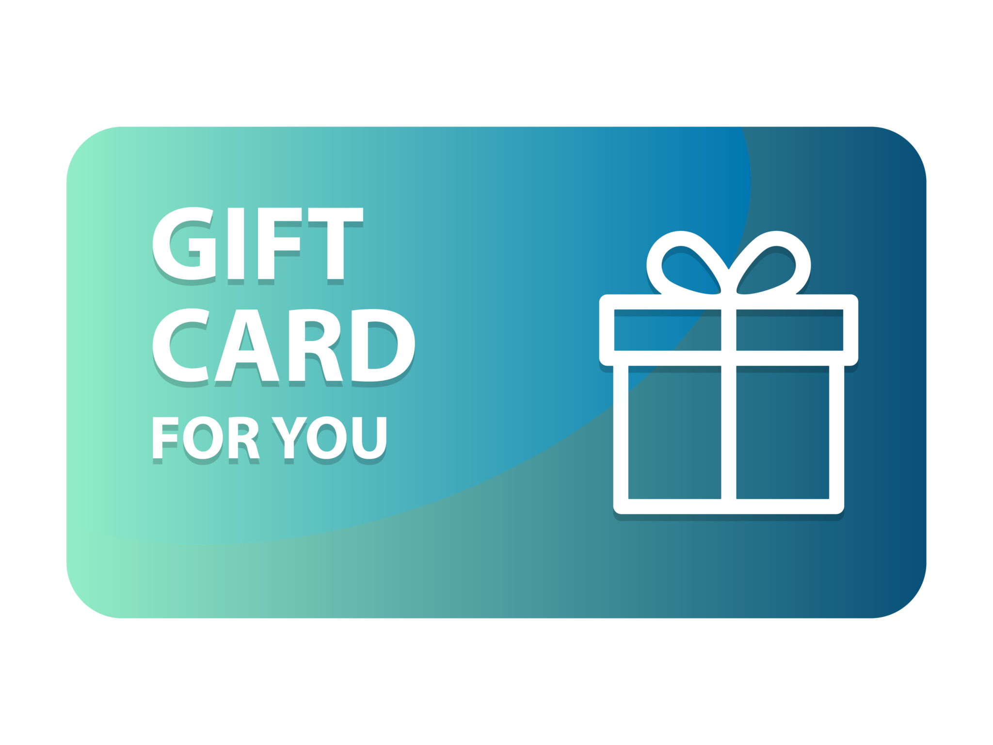 A blue square with gift card for them next to an image of a present representing a gift card for hearing aid services at American Hearing Centers in New Jersey.